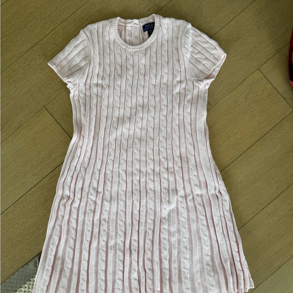 Ralph Lauren Light Pink Cable Knit Dress